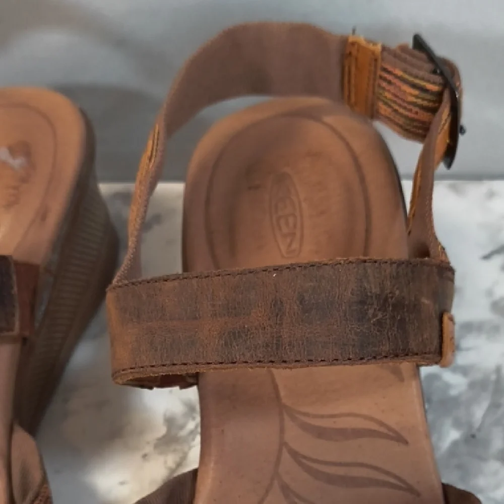 Keen Skyline Thrush Wedge Sandals Womens Size 10 Brown Adjustable